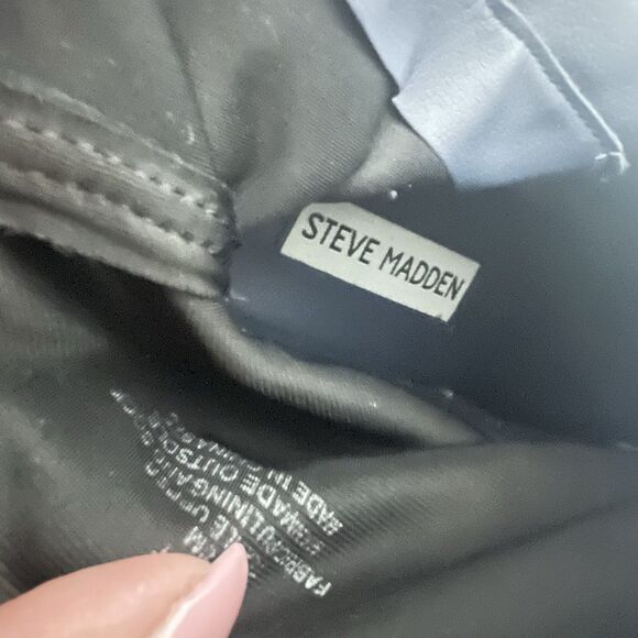 Steve Madden EDIT Ankle Boots Sz 8 Blue Velvet Side Zip Block Heel Party Y2K - Picture 7 of 9